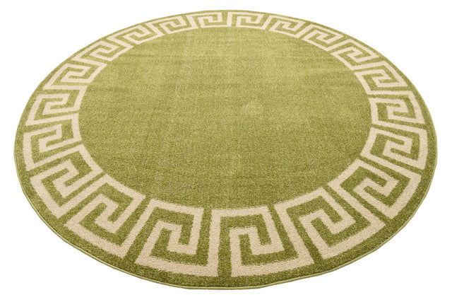 Light Green 7' 10 x 7' 10 Athens Round Area Rug 100% Polypropylene With Cotton Backing Easy Clean Indoor Living Dining Room Bedroom Office Carpet for Sale at Rug Engine