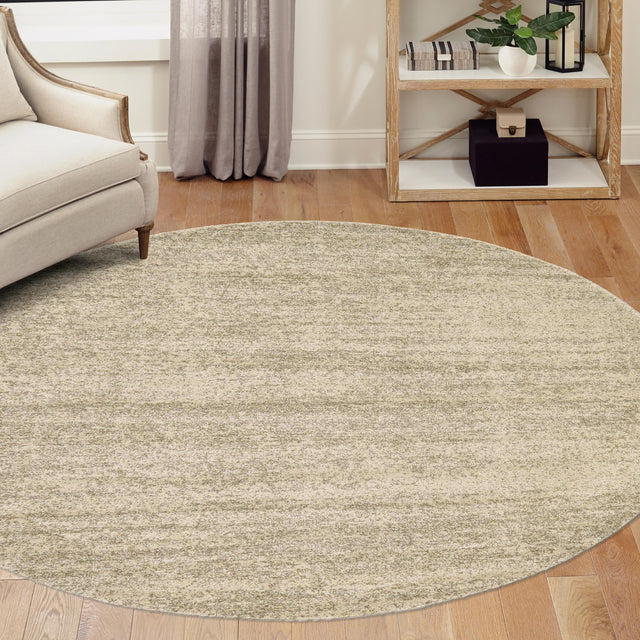 Bone Beige 4' 1 x 4' 1 Del Mar Round Area Rug 100% Polypropylene Easy Clean Stain Resistant Vivid Modern Carpet Mat for Home Decor Interior Designing for Sale at Rug Engine