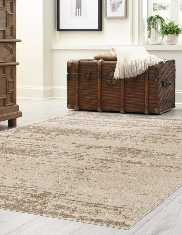 Bone Beige 4' 1 x 6' 1 Del Mar Rectangle Area Rug 100% Polypropylene Easy Clean Stain Resistant Vivid Modern Carpet Mat for Home Decor Interior Designing for Sale at Rug Engine