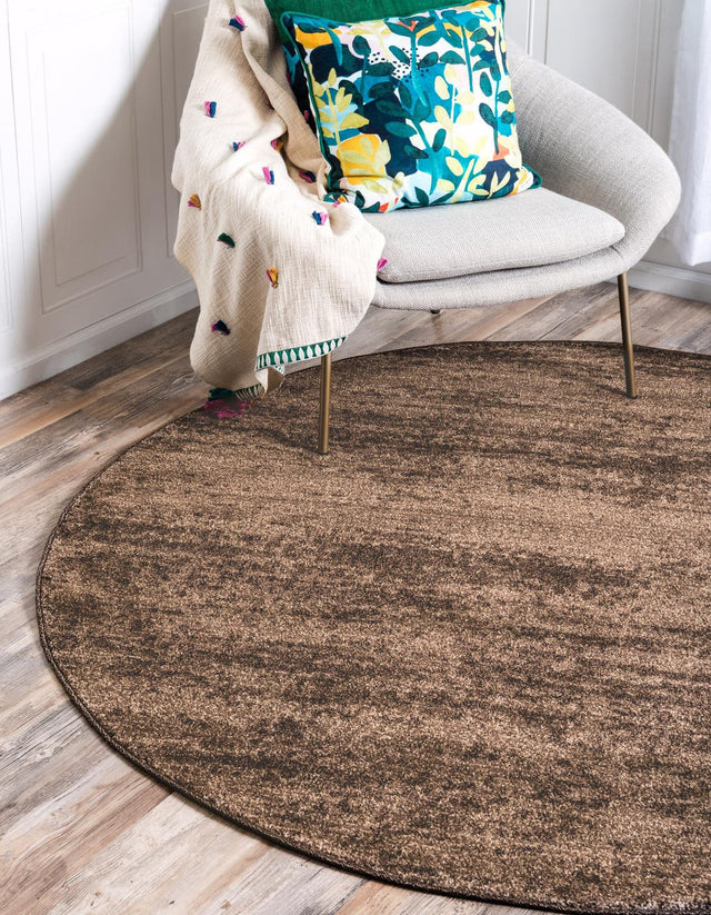 Brown 3' 1 x 3' 1 Del Mar Round Area Rug 100% Polypropylene Easy Clean Stain Resistant Vivid Modern Carpet Mat for Home Decor Interior Designing for Sale at Rug Engine