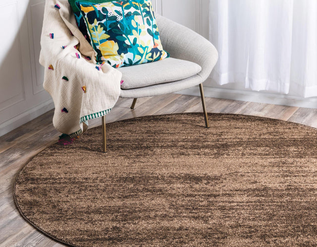 Brown 3' 1 x 3' 1 Del Mar Round Area Rug 100% Polypropylene Easy Clean Stain Resistant Vivid Modern Carpet Mat for Home Decor Interior Designing for Sale at Rug Engine