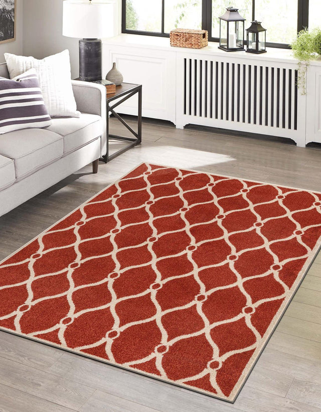 Terracotta 5' 1 x 8' Trellis Rectangle Area Rug