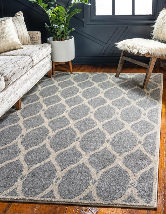 Light Gray 3' 3 x 5' 3 Trellis Rectangle Area Rug