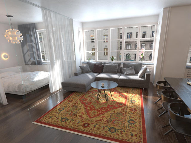 Red 8' x 11' Sahand Rectangle Area Rug Affordable Easy Clean Traditional Design Durable Carpet for Home Interior Design Living Room Dining Office for Sale at Rug Engine
