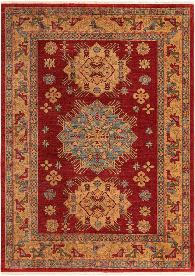Red 8' x 11' Sahand Rectangle Area Rug Affordable Easy Clean Traditional Design Durable Carpet for Home Interior Design Living Room Dining Office for Sale at Rug Engine