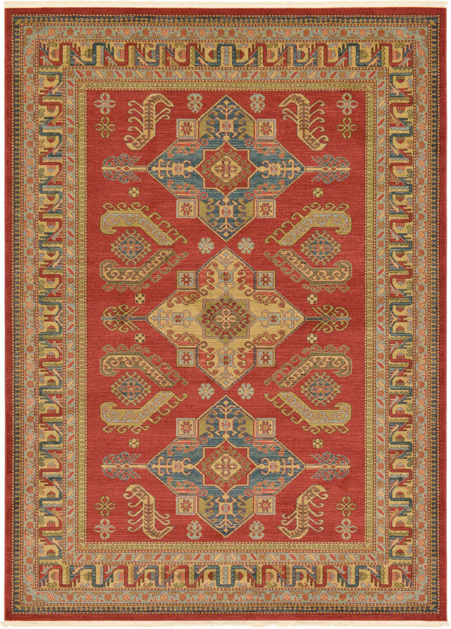 Red 8' x 11' Sahand Rectangle Area Rug Affordable Easy Clean Traditional Design Durable Carpet for Home Interior Design Living Room Dining Office for Sale at Rug Engine