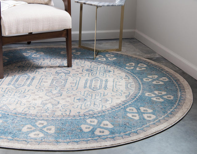 Beige 7' 3 x 7' 3 Salzburg Round Area Rug