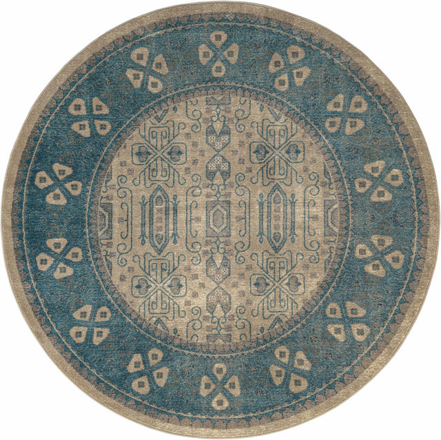 Beige 6' 1 x 6' 1 Salzburg Round Area Rug