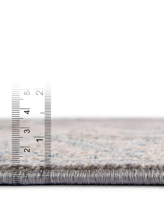 Gray 8' x 8' Salzburg Round Area Rug Stain Resistant Easy Clean Traditional Classic Design Durable Carpet for Affordable Interior Home Decorating for Sale at Rug Engine