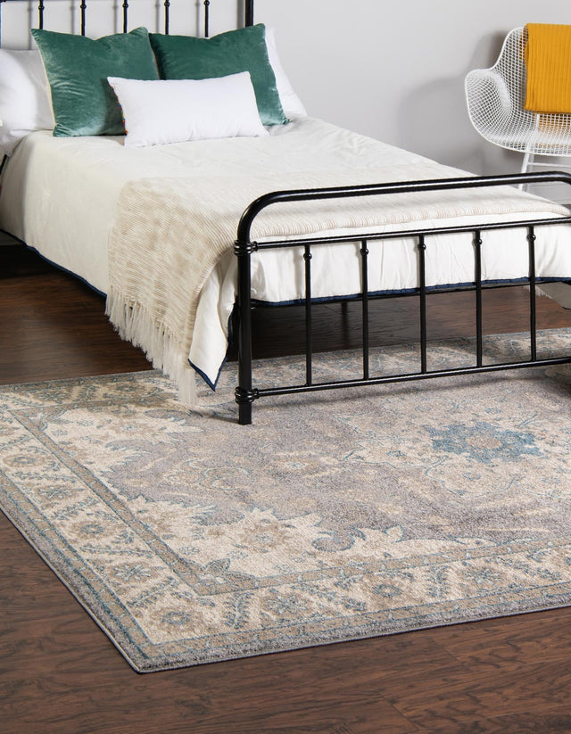 Gray 6' 1 x 9' Salzburg Rectangle Area Rug Stain Resistant Easy Clean Traditional Classic Design Durable Carpet for Affordable Interior Home Decorating for Sale at Rug Engine