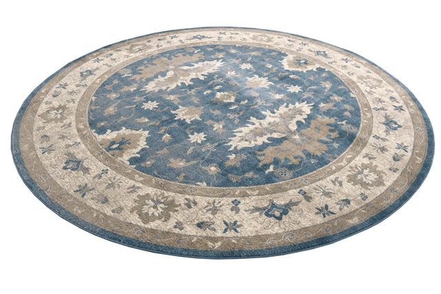 Light Blue 8' x 8' Salzburg Round Area Rug
