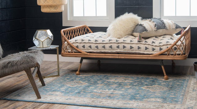 Light Blue 4' 1 x 6' 1 Salzburg Rectangle Area Rug