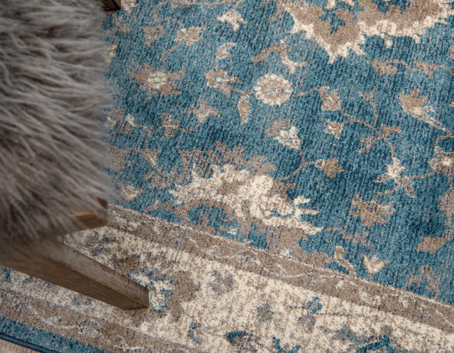 Light Blue 3' 3 x 5' 3 Salzburg Rectangle Area Rug Stain Resistant Easy Clean Traditional Classic Design Durable Carpet for Affordable Interior Home Decorating for Sale at Rug Engine