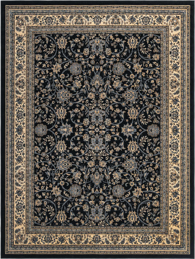 Black 9' x 12' Sialk Hill Rectangle Area Rug