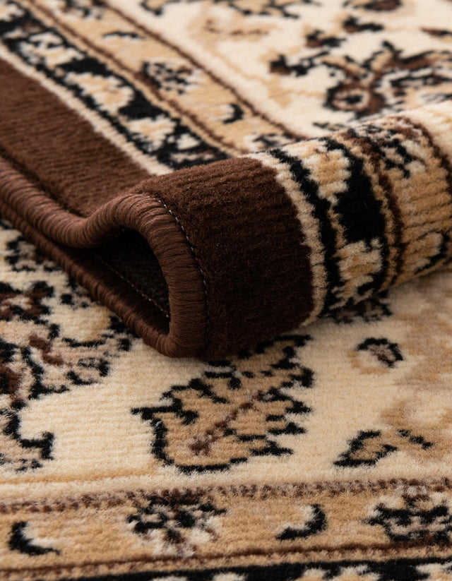 Brown 2' 7 x 10' Sialk Hill Runner Area Rug 100% Polypropylene Durable Easy Clean Classic Traditional Design Carpet for Interior Design for Sale at Rug Engine