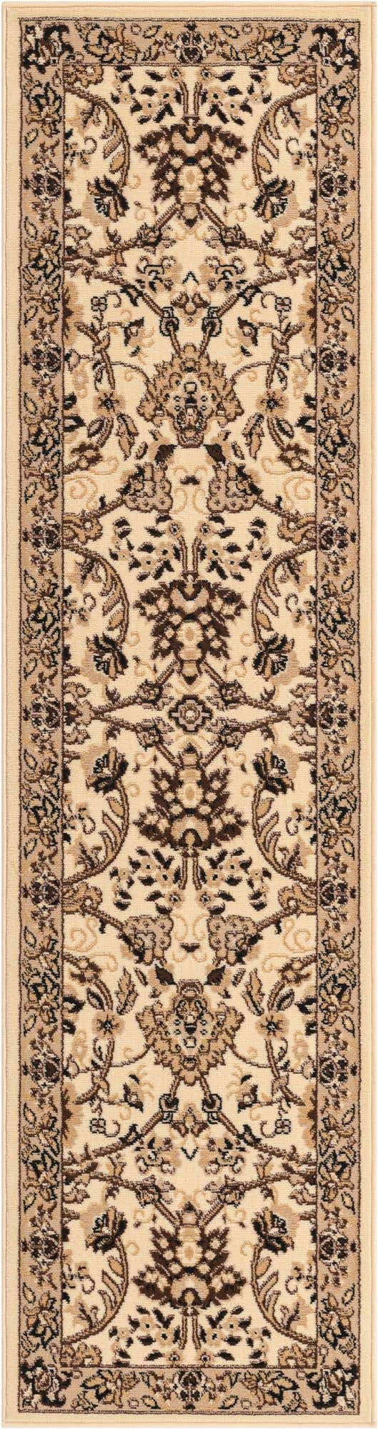Ivory 2' x 8' 2 Sialk Hill Runner Area Rug 100% Polypropylene Durable Easy Clean Classic Traditional Design Carpet for Interior Design for Sale at Rug Engine