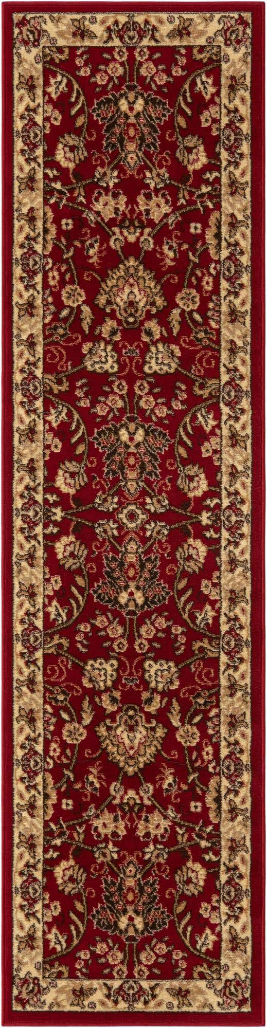 Burgundy 2' x 8' 2 Sialk Hill Runner Area Rug 100% Polypropylene Durable Easy Clean Classic Traditional Design Carpet for Interior Design for Sale at Rug Engine