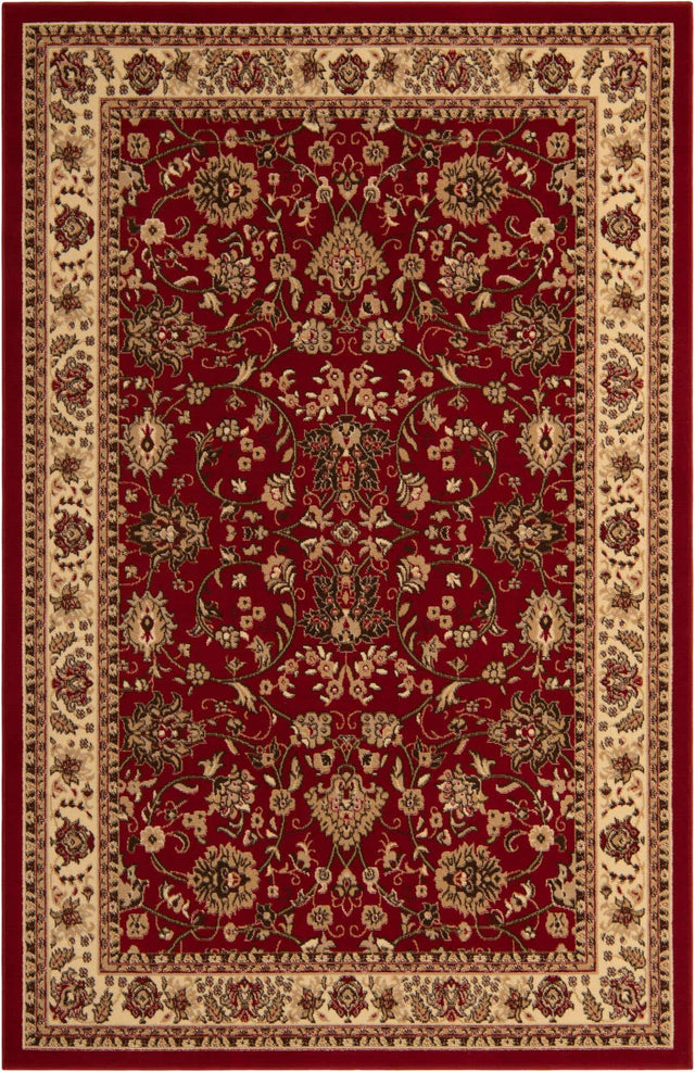 Burgundy 6' 1 x 9' Sialk Hill Rectangle Area Rug 100% Polypropylene Durable Easy Clean Classic Traditional Design Carpet for Interior Design for Sale at Rug Engine