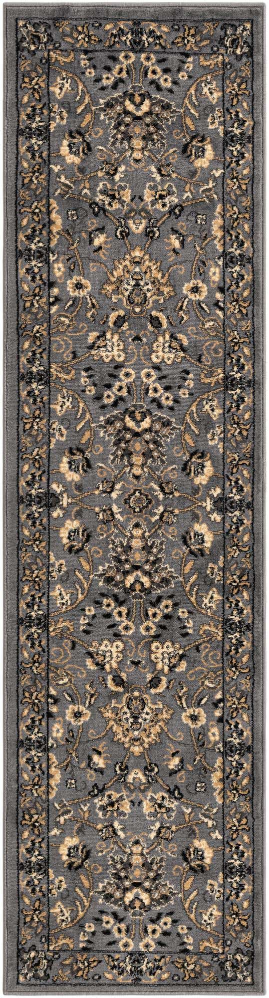 Gray 2' x 8' 2 Sialk Hill Runner Area Rug 100% Polypropylene Durable Easy Clean Classic Traditional Design Carpet for Interior Design for Sale at Rug Engine