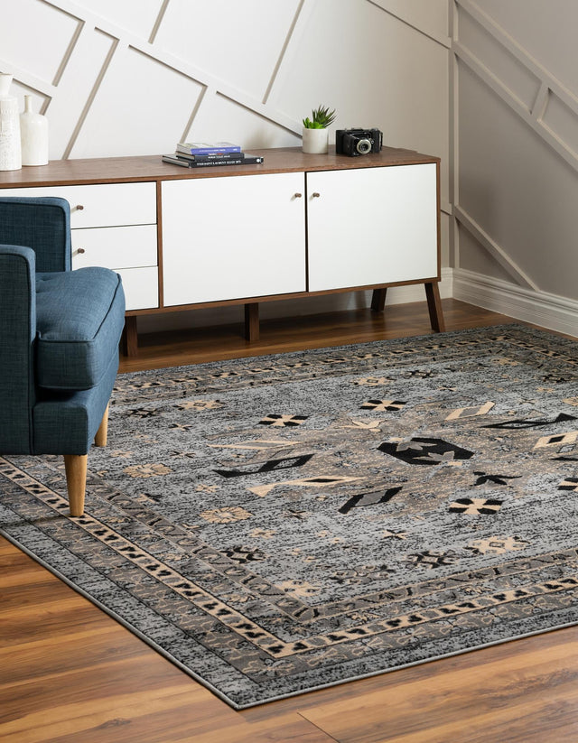 Gray 7' 10 x 7' 10 Taftan Square Area Rug