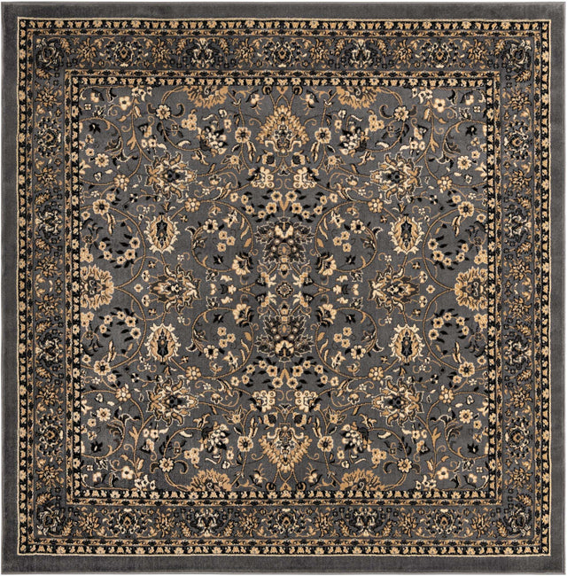 Gray 7' 10 x 7' 10 Sialk Hill Square Area Rug 100% Polypropylene Durable Easy Clean Classic Traditional Design Carpet for Interior Design for Sale at Rug Engine