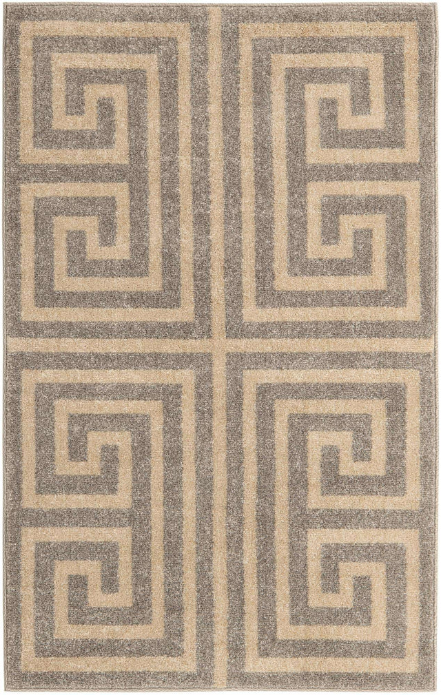 Gray 3' 1 x 5' 3 Athens Rectangle Area Rug 100% Polypropylene With Cotton Backing Easy Clean Indoor Living Dining Room Bedroom Office Carpet for Sale at Rug Engine