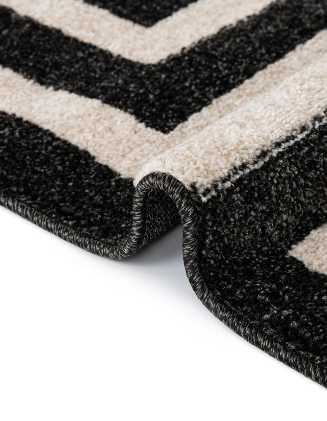 Black 7' 1 x 10' Athens Rectangle Area Rug 100% Polypropylene With Cotton Backing Easy Clean Indoor Living Dining Room Bedroom Office Carpet for Sale at Rug Engine