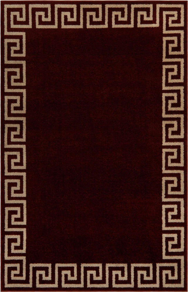 Terracotta 5' 3 x 8' Athens Rectangle Area Rug 100% Polypropylene With Cotton Backing Easy Clean Indoor Living Dining Room Bedroom Office Carpet for Sale at Rug Engine