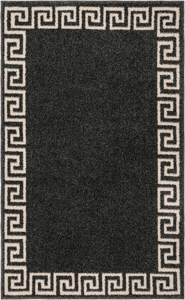 Charcoal 3' 1 x 5' 3 Athens Rectangle Area Rug 100% Polypropylene With Cotton Backing Easy Clean Indoor Living Dining Room Bedroom Office Carpet for Sale at Rug Engine