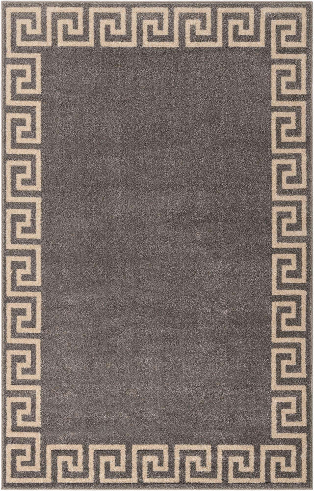 Gray 5' 3 x 8' Athens Rectangle Area Rug 100% Polypropylene With Cotton Backing Easy Clean Indoor Living Dining Room Bedroom Office Carpet for Sale at Rug Engine