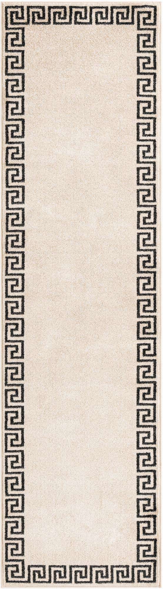 Beige and Gray 2' 7 x 10' Athens Runner Area Rug 100% Polypropylene With Cotton Backing Easy Clean Indoor Living Dining Room Bedroom Office Carpet for Sale at Rug Engine