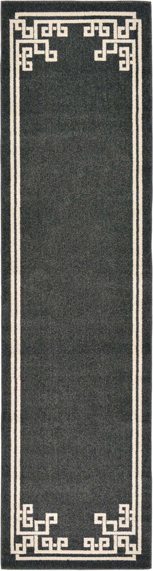 Black 2' 7 x 10' Athens Runner Area Rug 100% Polypropylene With Cotton Backing Easy Clean Indoor Living Dining Room Bedroom Office Carpet for Sale at Rug Engine