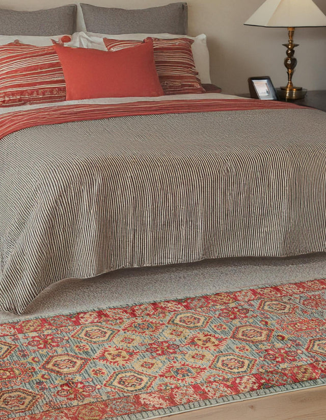 Light Blue 2' 7 x 13' 1 Sahand Runner Area Rug Affordable Easy Clean Traditional Design Durable Carpet for Home Interior Design Living Room Dining Office for Sale at Rug Engine
