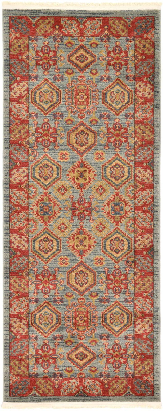Light Blue 2' 7 x 7' 1 Sahand Runner Area Rug Affordable Easy Clean Traditional Design Durable Carpet for Home Interior Design Living Room Dining Office for Sale at Rug Engine