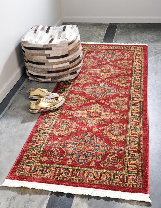 Red 2' 7 x 7' 1 Sahand Runner Area Rug Affordable Easy Clean Traditional Design Durable Carpet for Home Interior Design Living Room Dining Office for Sale at Rug Engine