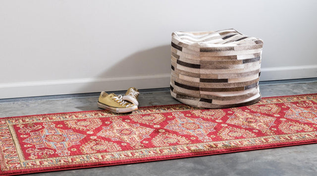 Red 2' 7 x 7' 1 Sahand Runner Area Rug Affordable Easy Clean Traditional Design Durable Carpet for Home Interior Design Living Room Dining Office for Sale at Rug Engine