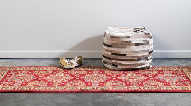 Red 2' 7 x 7' 1 Sahand Runner Area Rug Affordable Easy Clean Traditional Design Durable Carpet for Home Interior Design Living Room Dining Office for Sale at Rug Engine