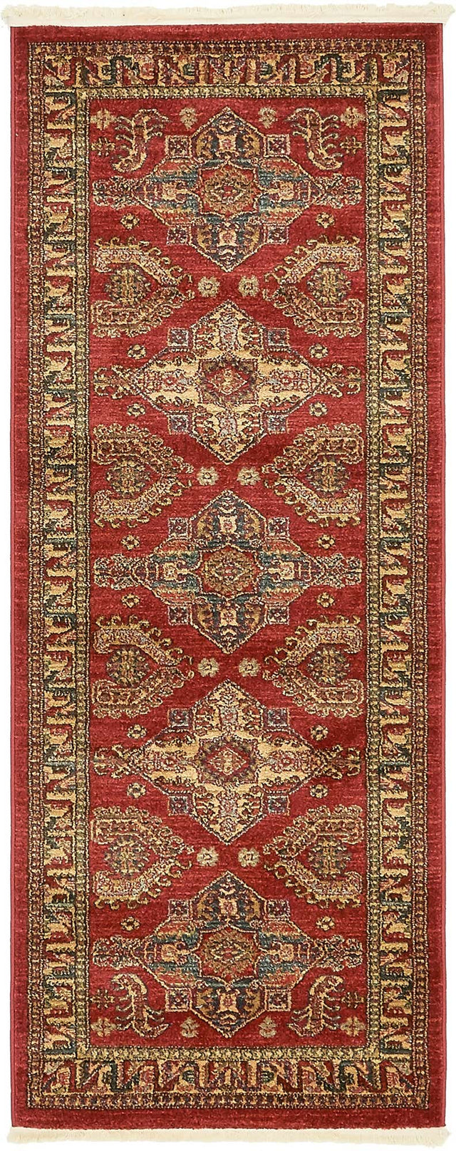 Red 2' 7 x 7' 1 Sahand Runner Area Rug Affordable Easy Clean Traditional Design Durable Carpet for Home Interior Design Living Room Dining Office for Sale at Rug Engine