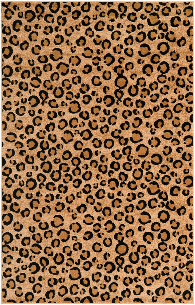 Light Brown 5' 3 x 8' Wildlife Rectangle Area Rug