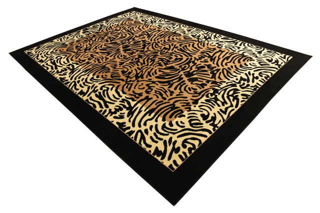 Light Brown 9' x 12' 2 Wildlife Rectangle Area Rug Animal Print Safari Jungle Inspired Carpet for Unique Modern Interior Design for Sale at Rug Engine