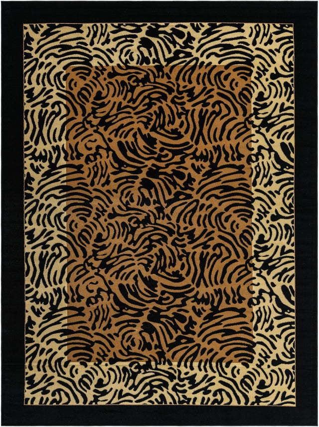 Light Brown 9' x 12' 2 Wildlife Rectangle Area Rug Animal Print Safari Jungle Inspired Carpet for Unique Modern Interior Design for Sale at Rug Engine