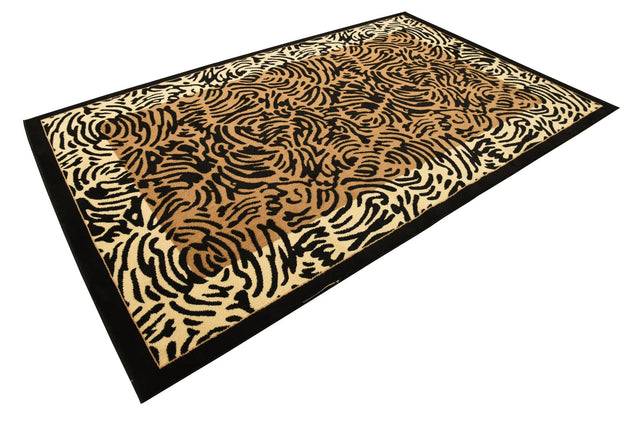 Light Brown 6' 1 x 9' Wildlife Rectangle Area Rug Animal Print Safari Jungle Inspired Carpet for Unique Modern Interior Design for Sale at Rug Engine