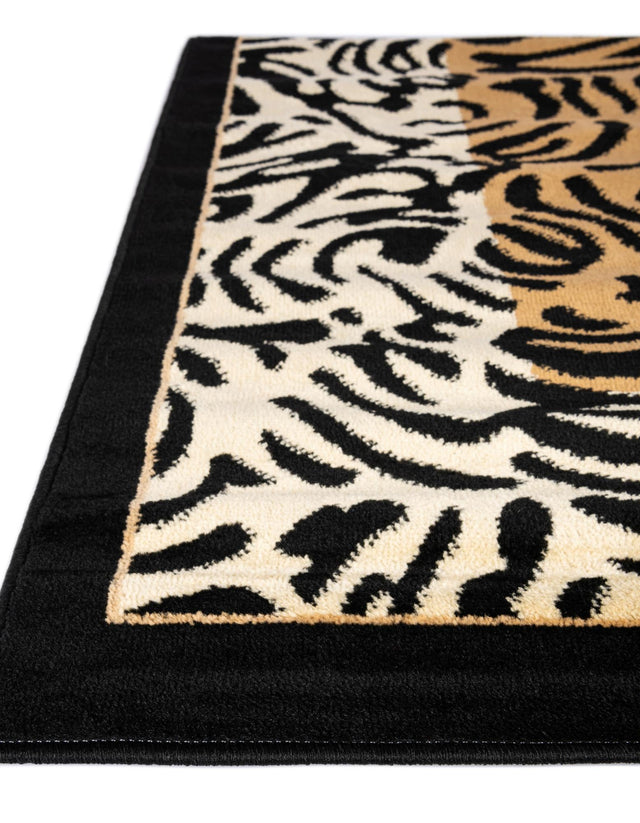 Light Brown 6' 1 x 6' 1 Wildlife Square Area Rug Animal Print Safari Jungle Inspired Carpet for Unique Modern Interior Design for Sale at Rug Engine
