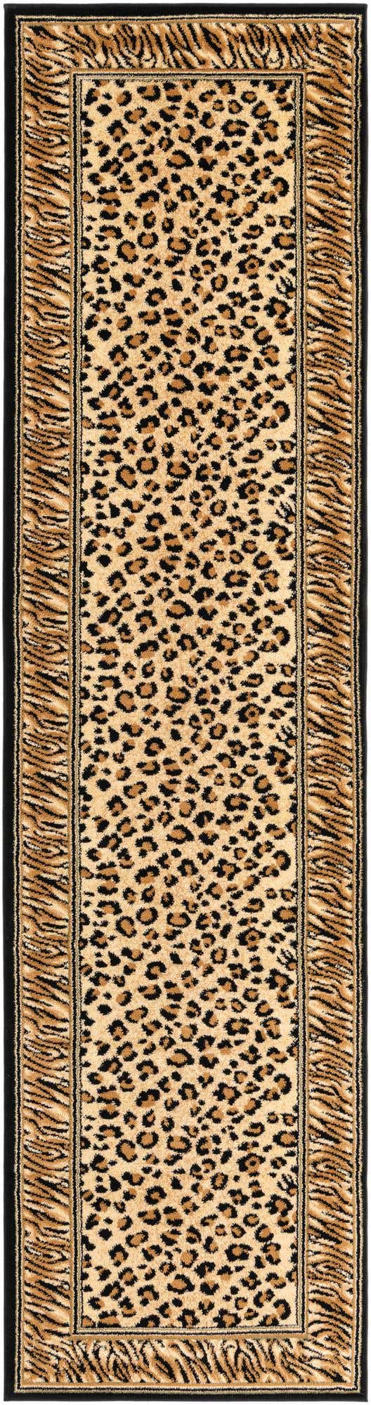 Light Brown 2' 7 x 10' Wildlife Runner Area Rug Animal Print Safari Jungle Inspired Carpet for Unique Modern Interior Design for Sale at Rug Engine
