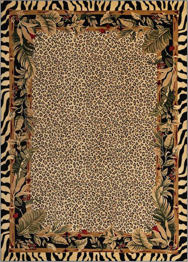 Cream 9' x 12' Wildlife Rectangle Area Rug