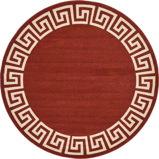 Terracotta 7' 10 x 7' 10 Athens Round Area Rug 100% Polypropylene With Cotton Backing Easy Clean Indoor Living Dining Room Bedroom Office Carpet for Sale at Rug Engine