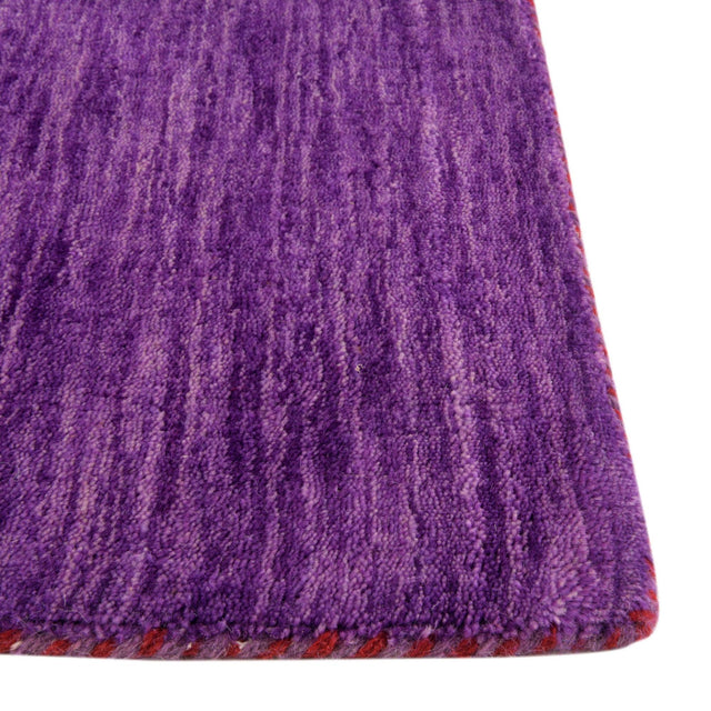 Purple 2' 7 x 16' 5 Solid Gava Runner Area Rug 100% High Quality All Natural Wool Minimalist Carpet for Modern Home Interior Design for Sale at Rug Engine