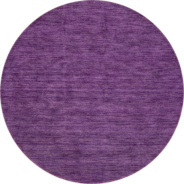 Purple 9' 10 x 9' 10 Solid Gava Round Area Rug