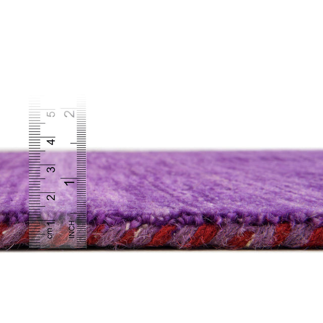 Purple 9' 10 x 9' 10 Solid Gava Round Area Rug