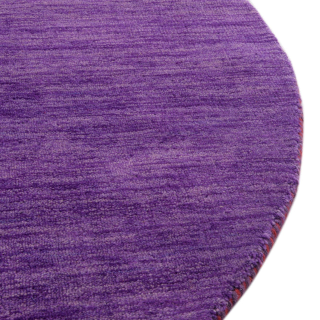 Purple 9' 10 x 9' 10 Solid Gava Round Area Rug